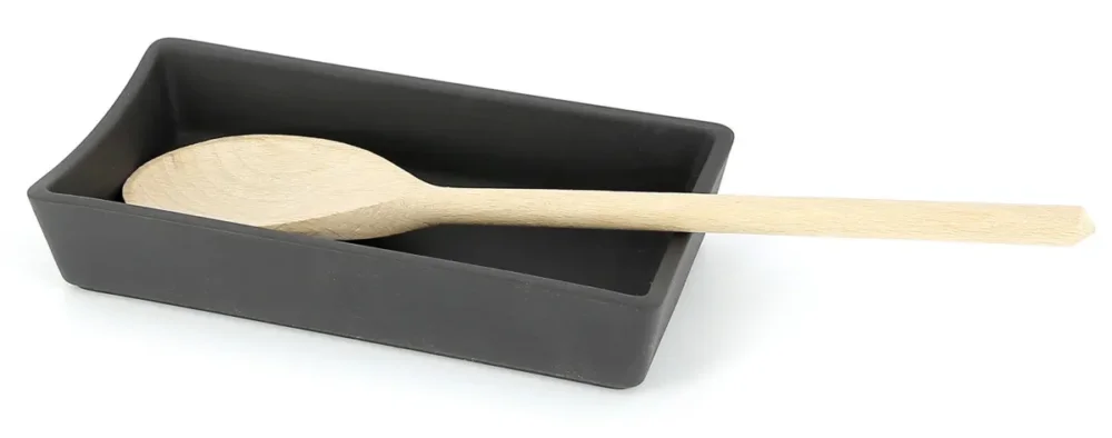 Repose cuillère rectangulaire noir porcelaine culinaire 19,7x10,4 cm Revolution 2 Revol Livraison Gratuite