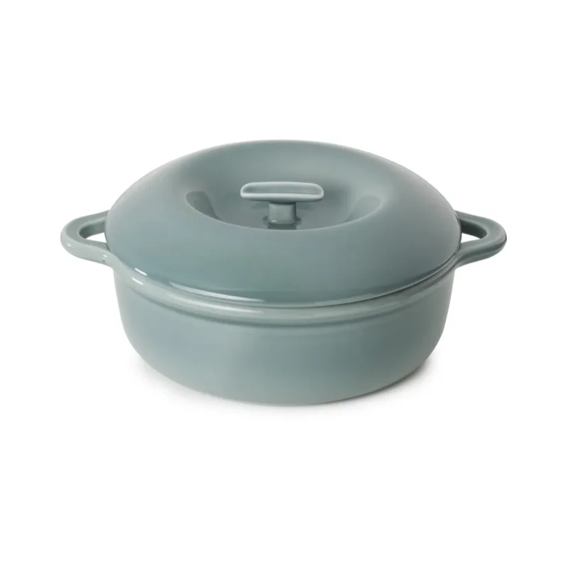 Livraison Express Cocotte avec couvercle pour induction rond Gris nuage porcelaine culinaire Ø 29 cm Bombance Revol