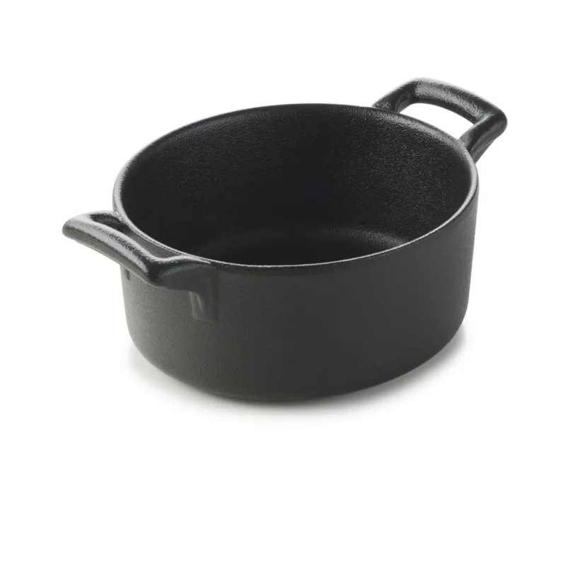 Cocotte ovale noir porcelaine culinaire 13,5x12,2 cm Belle Cuisine Revol Dernier Modèle