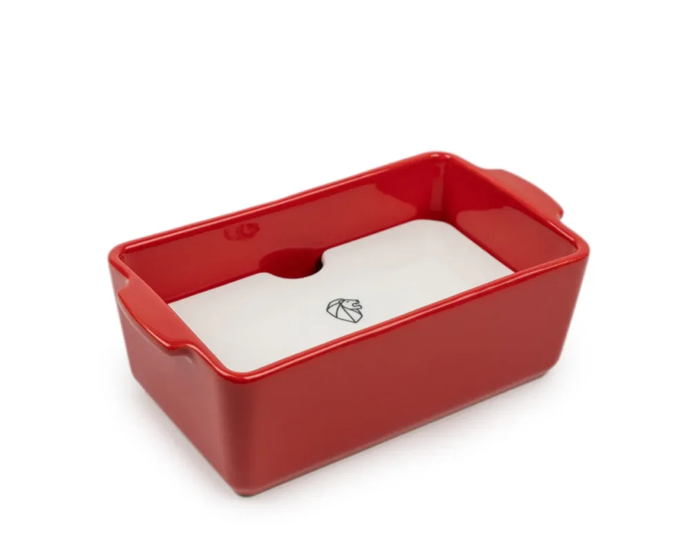 Livraison Gratuite Plat à four rectangulaire rouge porcelaine Ø 23,8 cm 12,4 cm Appolia Peugeot Saveurs