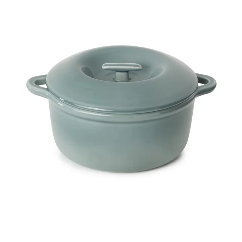 Cocotte avec couvercle pour induction rond Gris nuage porcelaine culinaire Ø 26 cm Bombance Revol Vente Flash