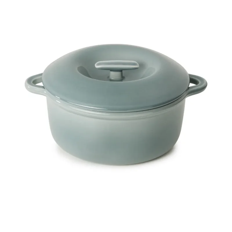Cocotte avec couvercle rond Gris nuage porcelaine culinaire Ø 22 cm Bombance Revol Seulement Aujourd’hui