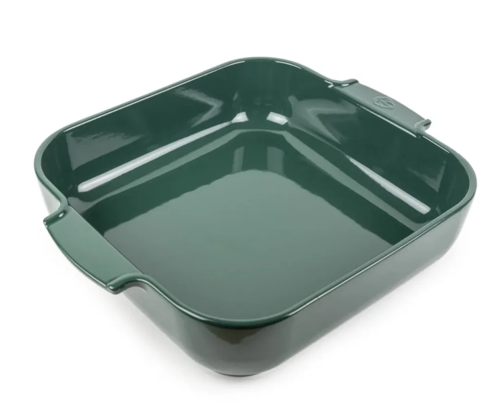 Plat à four carré vert forêt porcelaine vitrifiée 36x36 cm Céramique Peugeot Saveurs Expédition Rapide