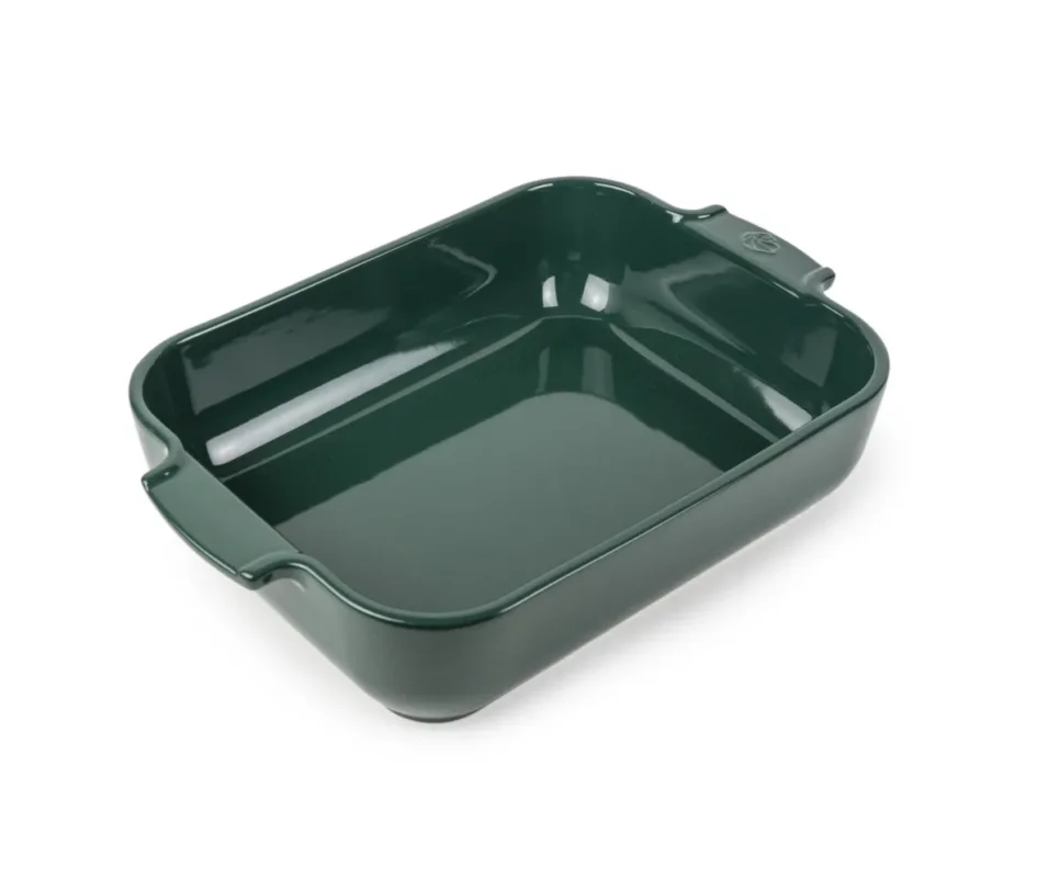Plat à four rectangulaire vert forêt porcelaine vitrifiée 22x13 cm Céramique Peugeot Saveurs Marque