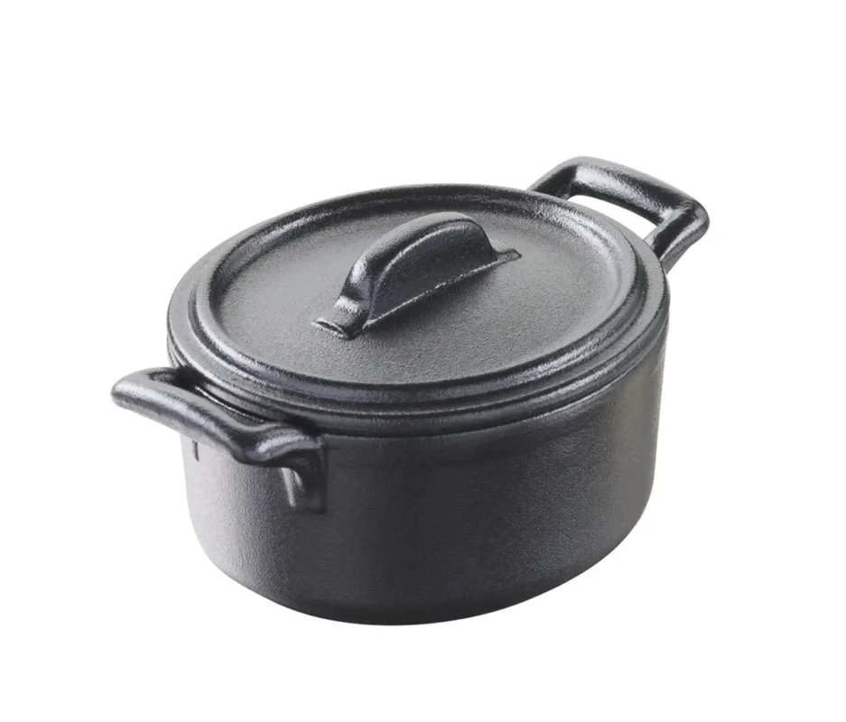 Livraison Express Cocotte avec couvercle ovale noir porcelaine culinaire 13,5x12,2 cm Belle Cuisine Revol