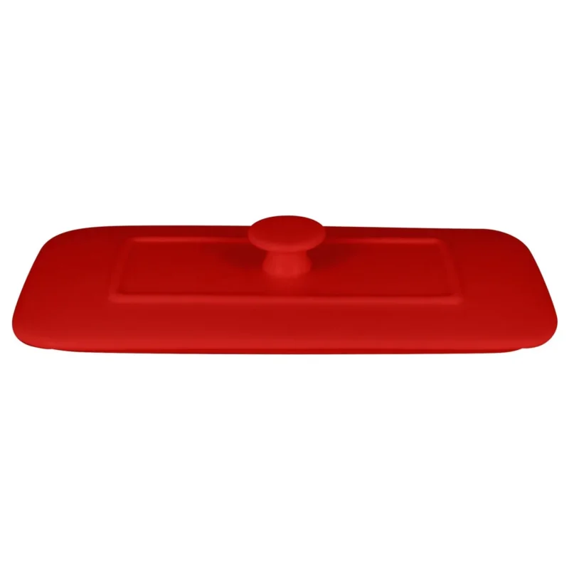 Couvercle pour terrine rectangulaire rouge porcelaine vitrifiée 20x10 cm Chefs Fusion Rak Prix Promo