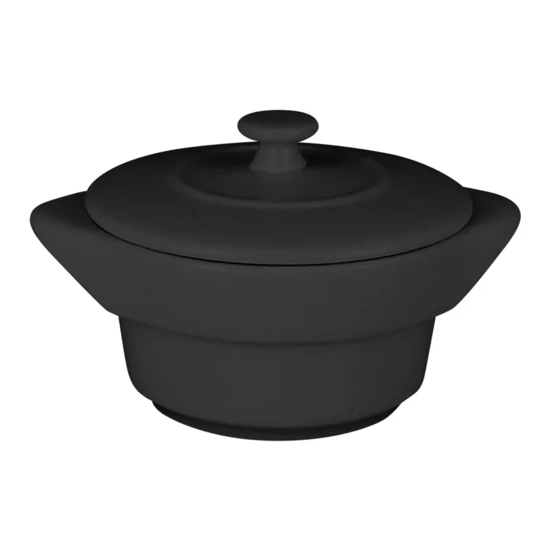 Petit Prix Cocotte rond noir porcelaine vitrifiée Ø 10 cm Chefs Fusion Rak