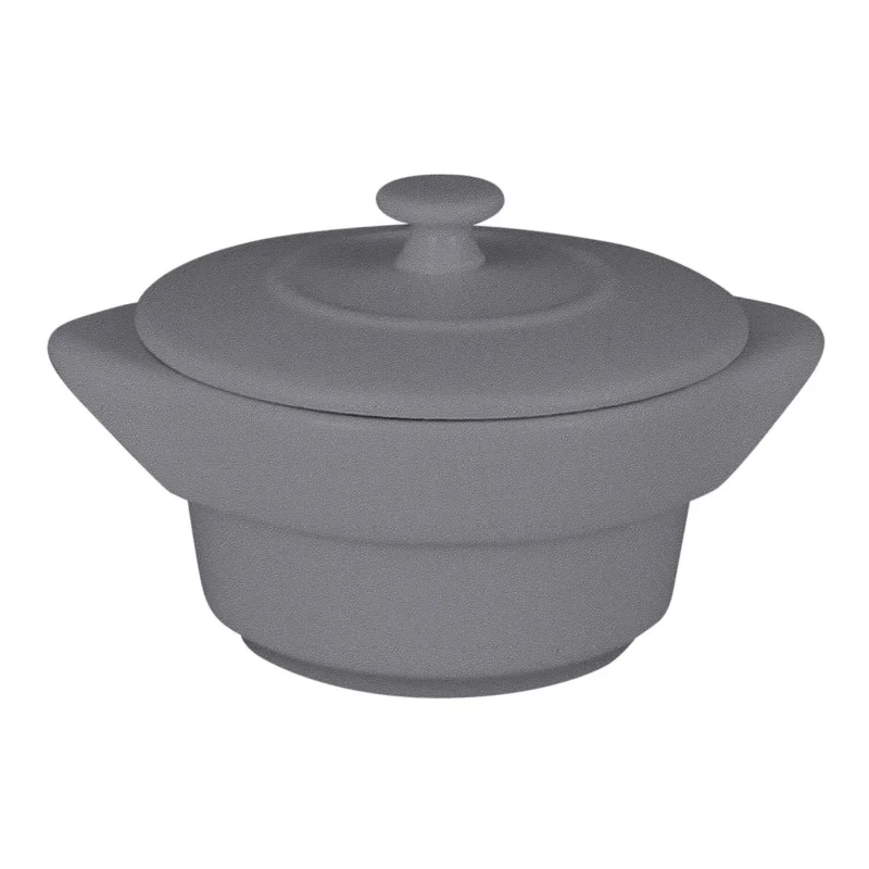 Vente Flash Cocotte rond gris porcelaine vitrifiée Ø 10 cm Chefs Fusion Rak