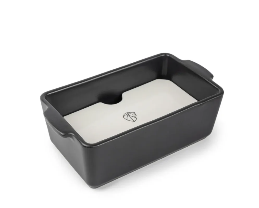 Plat à four rectangulaire noir porcelaine Ø 23,8 cm 12,4 cm Appolia Peugeot Saveurs Livraison Express