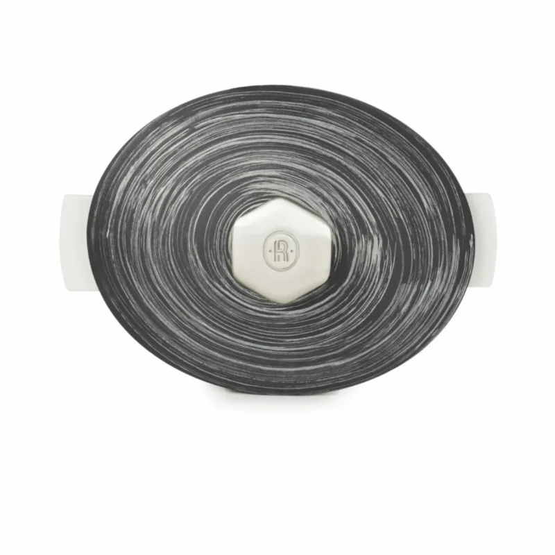 Seulement Aujourd’hui Couvercle pour cocotte ovale noir porcelaine culinaire 32,5x26,5 cm Revolution 2 Revol
