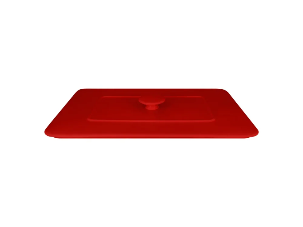 Couvercle pour terrine rectangulaire rouge porcelaine vitrifiée 39,5x24,5 cm Chefs Fusion Rak Prix Réduit