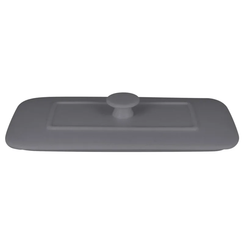 Soldes Couvercle pour terrine rectangulaire gris porcelaine vitrifiée 20x10 cm Chefs Fusion Rak