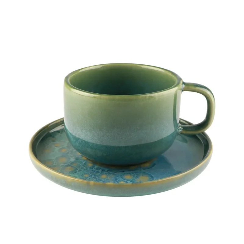 Offre Spéciale Tasse à thé rond bleu grès émaillé 21 cl Ø 8,5 cm Magic Accolade