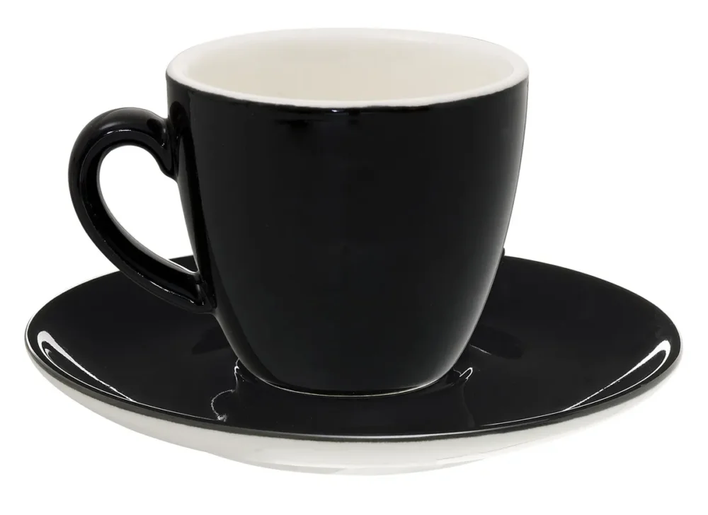 Tasse à expresso rond noir porcelaine 10 cl Ø 6,3 cm Emotions Pro.mundi Offre Du Jour