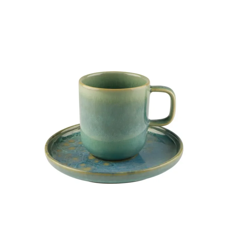 Offre Du Jour Sous tasse expresso rond bleu grès émaillé Ø 12 cm Magic Accolade