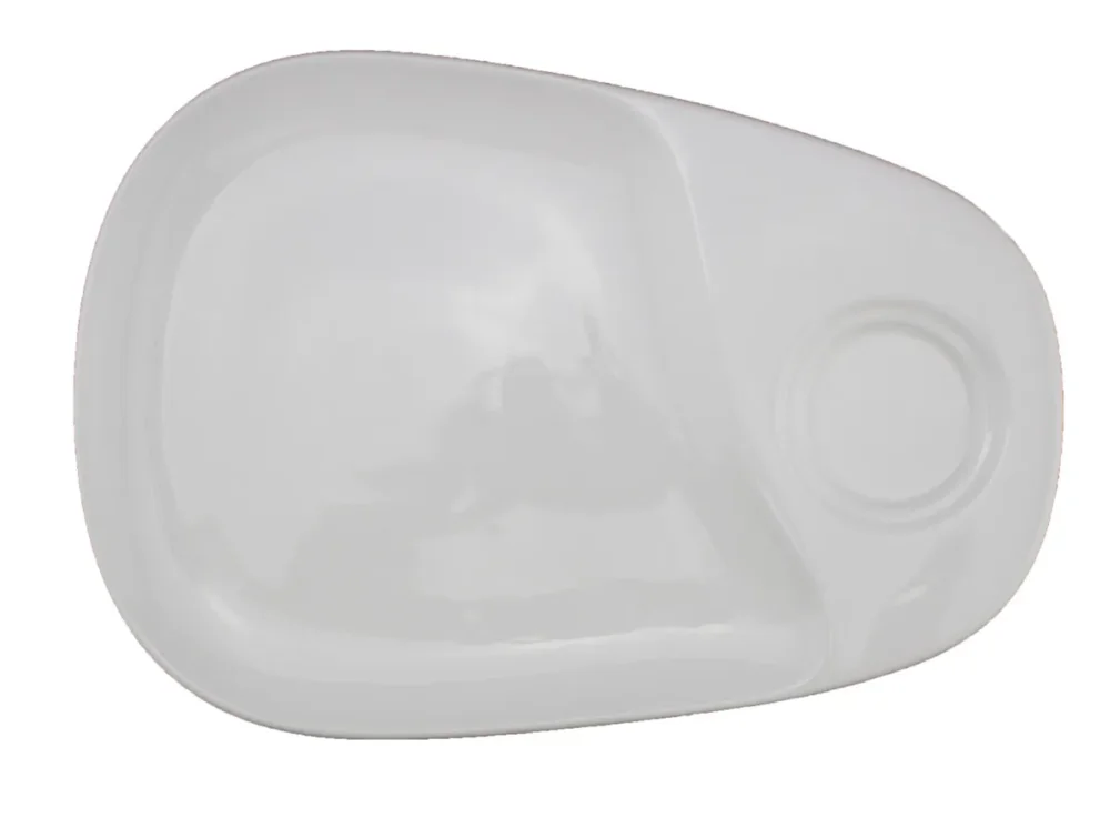 Vente Directe Sous-tasse à café gourmand ovale ivoire porcelaine 23 cm Pro.mundi