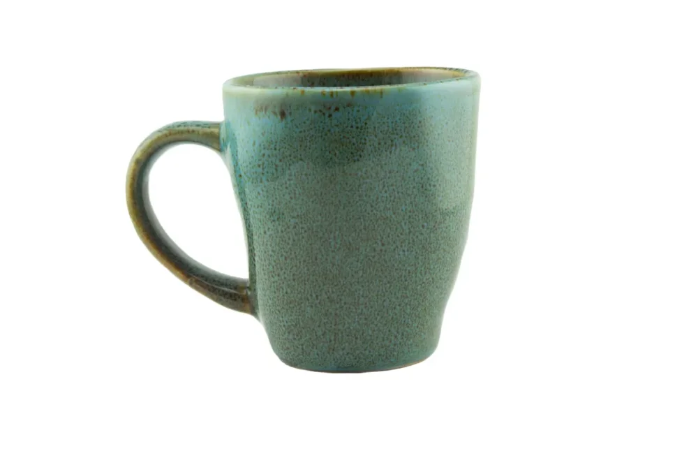 Soldes Tasse à thé vert grès émaillé 18 cl Ø 7,5 cm Sky Pro.mundi