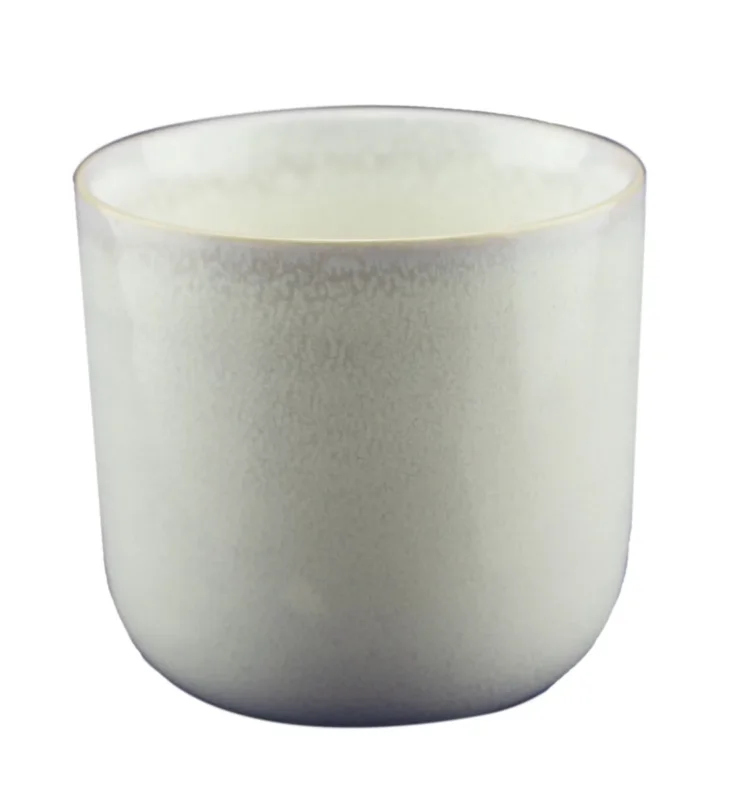 Achat Immédiat Gobelet rond Beige rosé grès émaillé 9 cl Ø 6,2 cm Pearl Pro.mundi