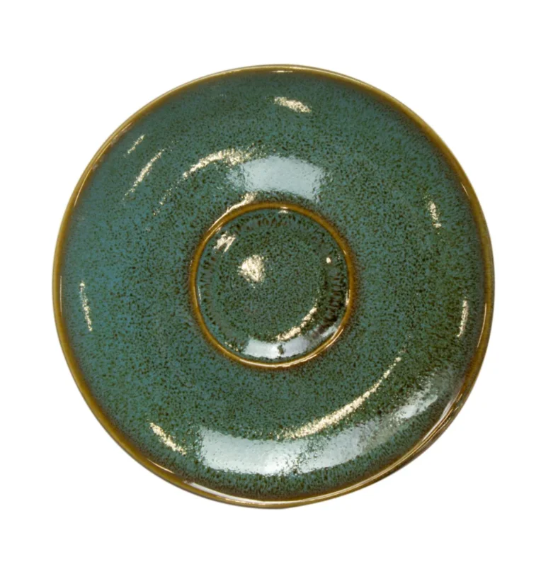 Offre Spéciale Sous tasse rond vert grès émaillé Ø 14 cm Sky Pro.mundi