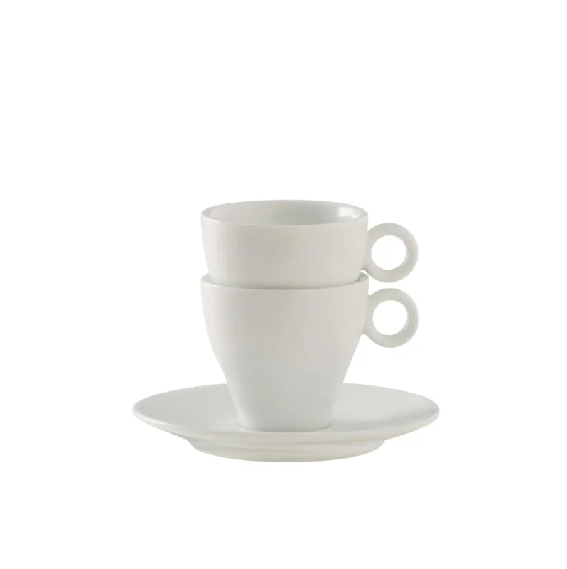 Livraison Gratuite Sous-tasse à expresso rond blanc porcelaine Ø 12 cm Slim O Pro.mundi