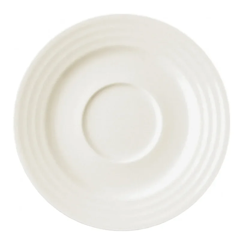 Sous-tasse à expresso rond ivoire porcelaine vitrifiée Ø 13 cm Rondo Rak Certifié