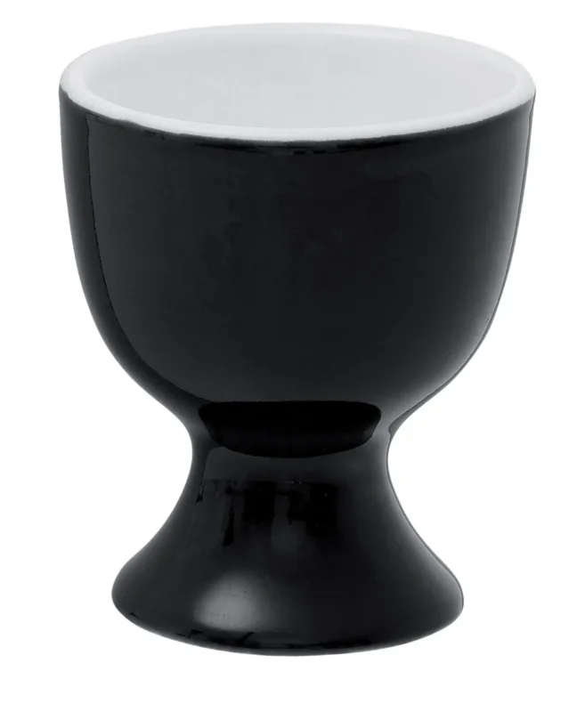 Coquetier rond noir porcelaine 6 cm Ø 5 cm Emotions Pro.mundi Réduction