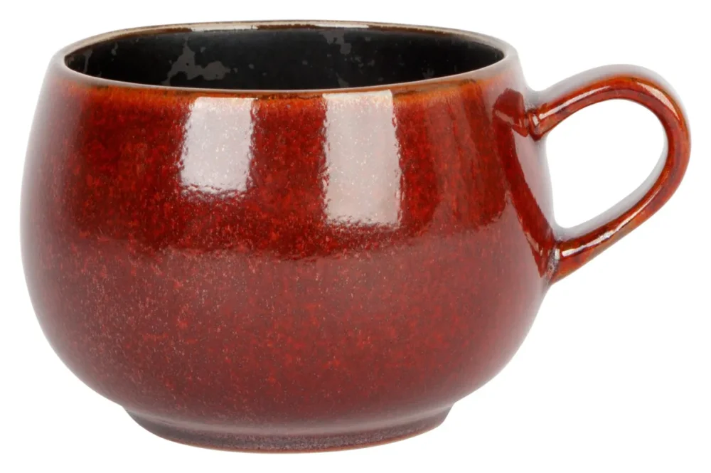 Tasse à café brun porcelaine 32 cl Ø 8 cm Elements Maroon Proof Nouvel Arrivage