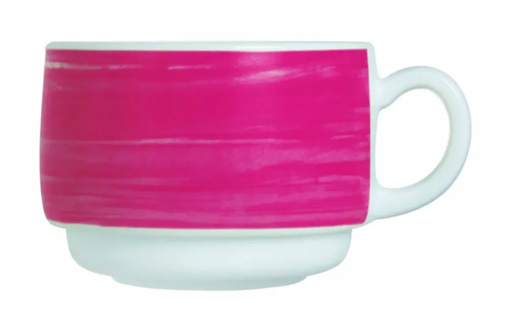 Tasse à thé rond rouge verre opal 19 cl Ø 7,8 cm Brush Arcoroc Satisfait Ou Remboursé