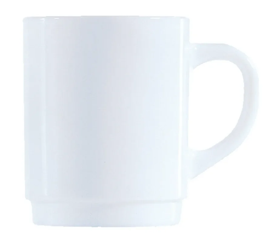 Seulement Aujourd’hui Mug empilable rond blanc verre opal 25 cl Ø 7,2 cm Restaurant Arcoroc