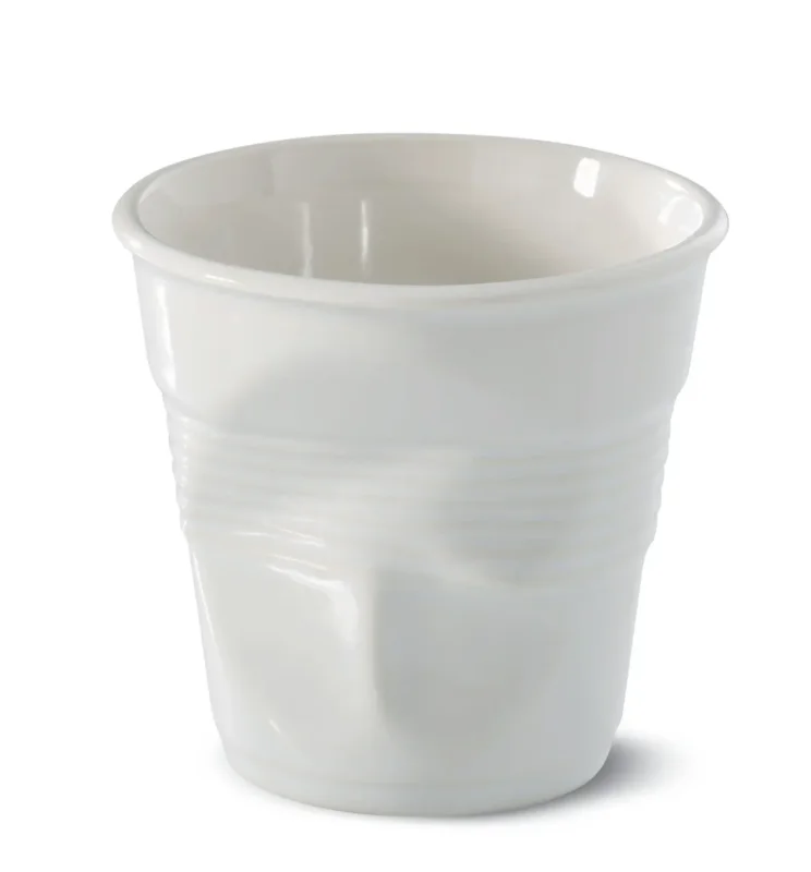 Nouvelle Collection Gobelet rond blanc porcelaine culinaire 18 cl Ø 8,5 cm Froisse Revol