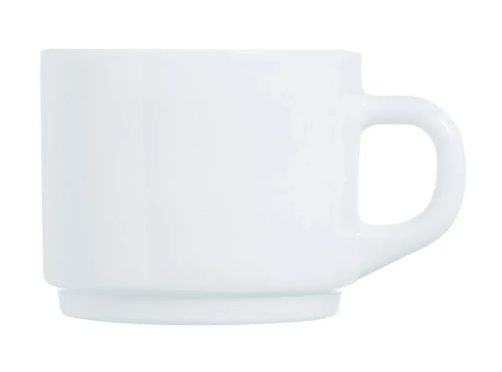 Tasse à café rond blanc verre opal 22 cl Ø 6,5 cm Empilable Arcoroc Prix Bas