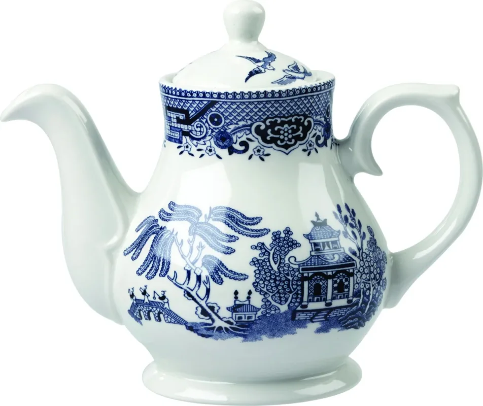 Théière avec couvercle rond Sandrigham Willow Blue porcelaine vitrifiée 42 cl Vintage Prints Willow Churchill Vente Directe