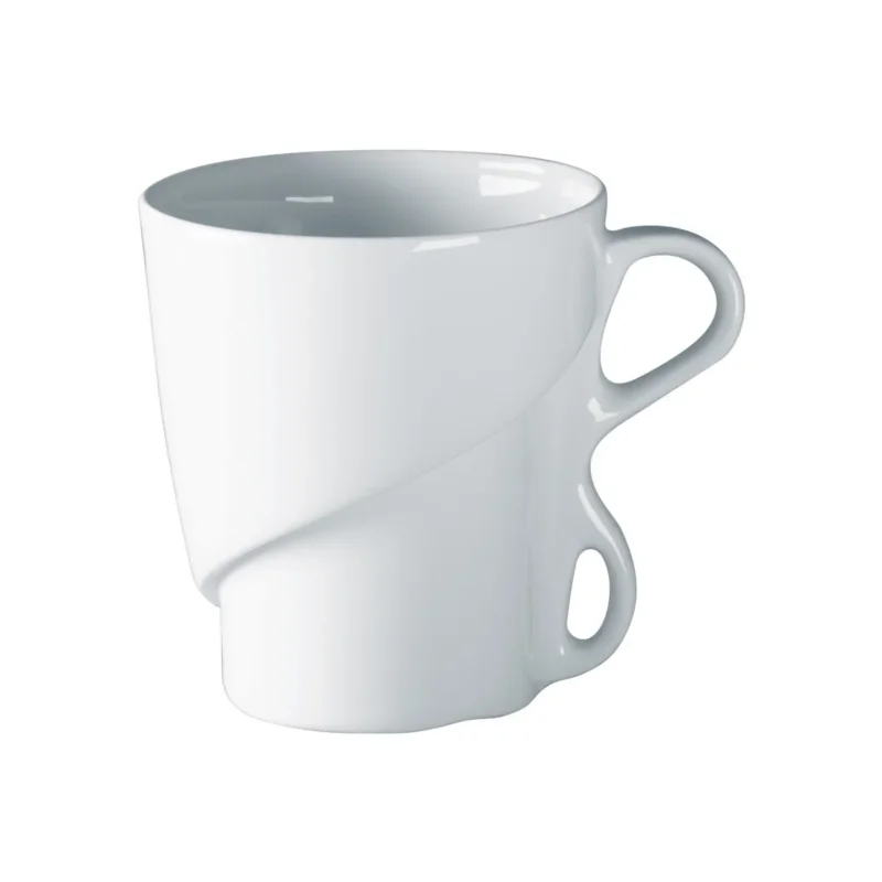 Offre Limitée Mug rond blanc porcelaine vitrifiée 32 cl Ø 9 cm Delissea Rak