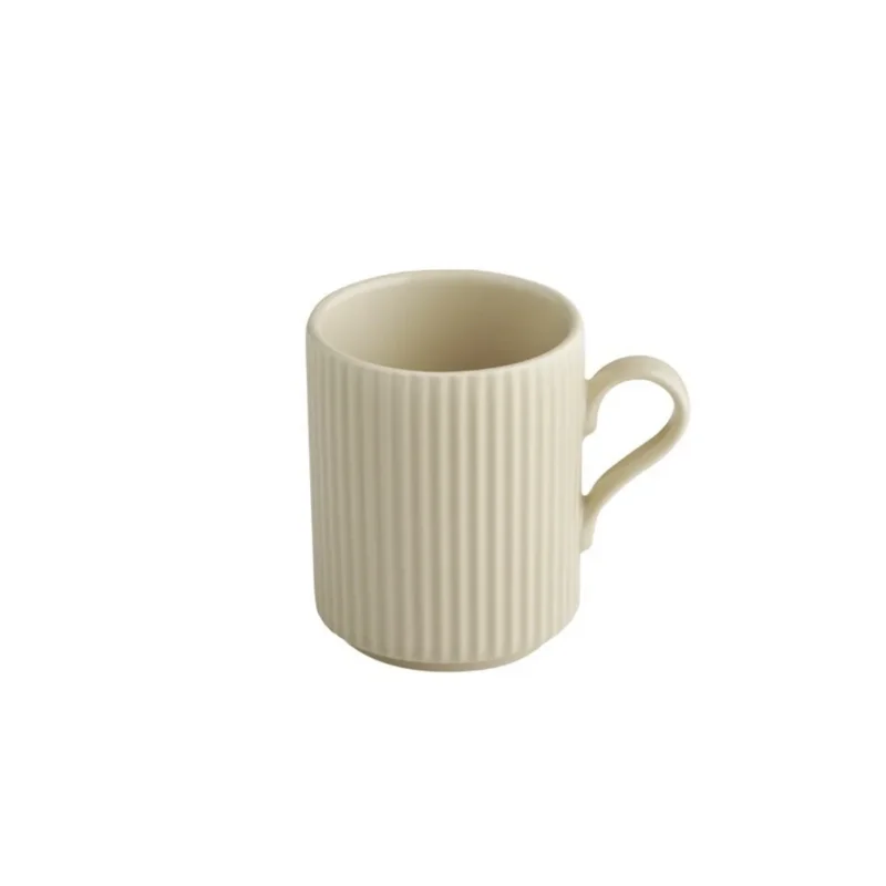 Petit Prix Mug rond beige porcelaine 24 cl Ø 7,5 cm The Grid Aps