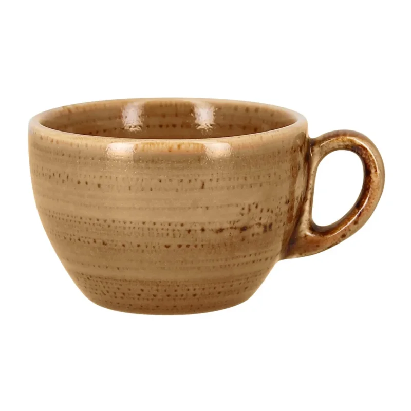 Vente Directe Tasse à café marron porcelaine vitrifiée 23 cl Ø 9 cm Twirl Rak