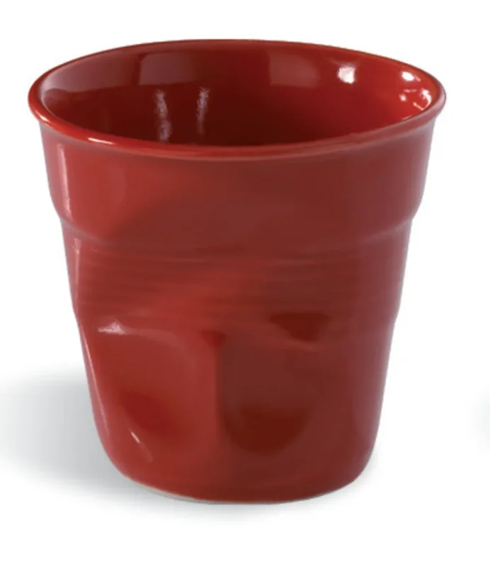 Gobelet rond rouge piment porcelaine culinaire 8 cl Ø 6,5 cm Froisse Revol Authentique