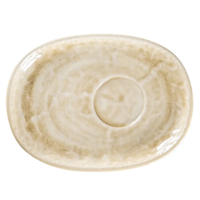 Sous tasse à déjeuner ovale vanilla porcelaine vitrifiée 19 cm Krush Rak Jusqu’à Épuisement Des Stocks