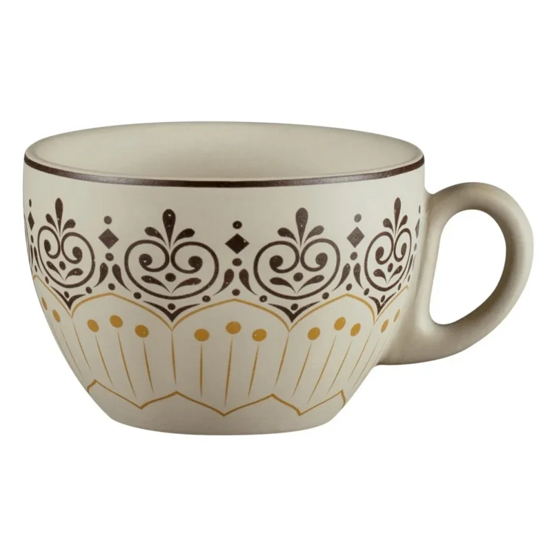 Remise Tasse à thé rond Argila Décor Cartagena porcelaine 23 cl Ø 9 cm Earth Rak