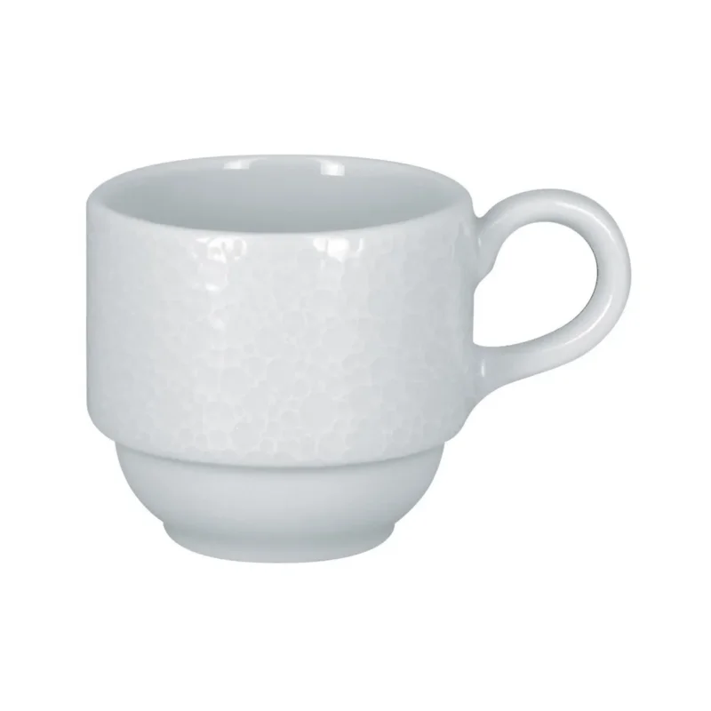 Tasse à expresso empilable rond blanc porcelaine 9 cl Ø 6 cm Charm Rak Bon Marché
