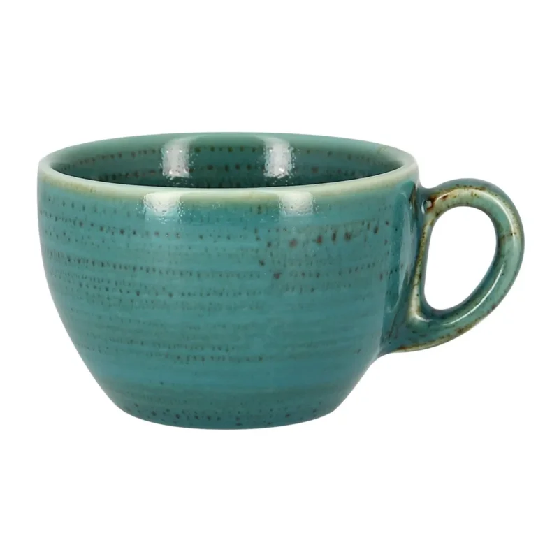 Tasse à café bleu porcelaine vitrifiée 23 cl Ø 9 cm Twirl Rak Authentique