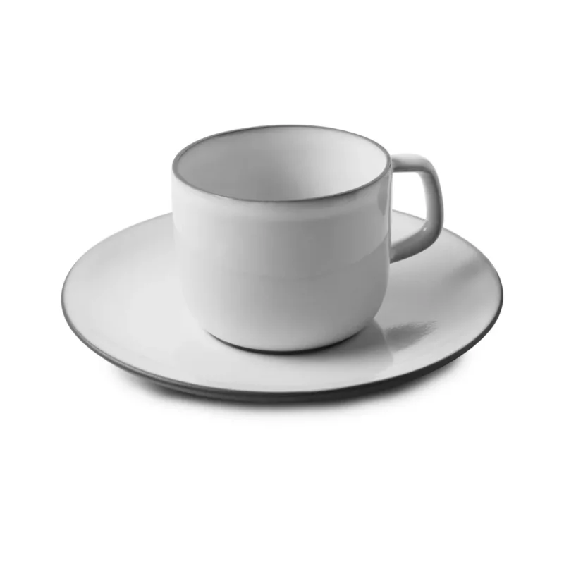 Acheter Direct Tasse et sous tasse à expresso rond blanc cumulus porcelaine culinaire 8 cl Ø 13 cm Equinoxe Revol