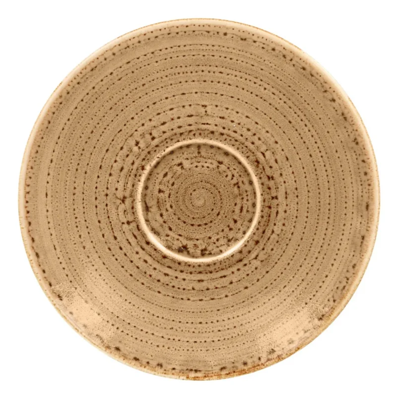 Sous tasse à café rond marron porcelaine vitrifiée Ø 17 cm Twirl Rak Quantité Limitée