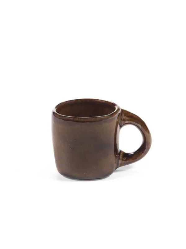 Expédition Rapide Tasse à expresso ovale ocre grès émaillé 10 cl 7 cm Out Of Lines Serax