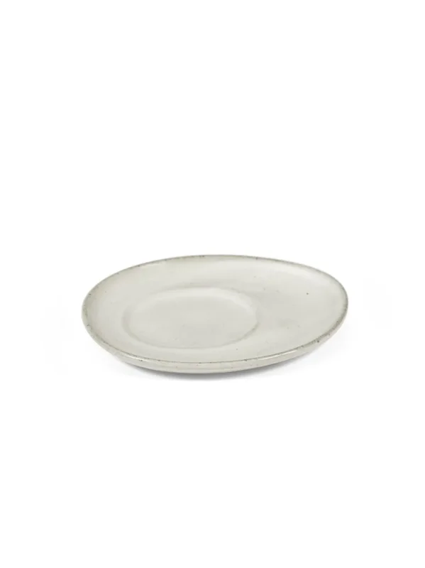 Dernière Chance Sous tasse à expresso ovale Off White grès émaillé 12 cm Out Of Lines Serax
