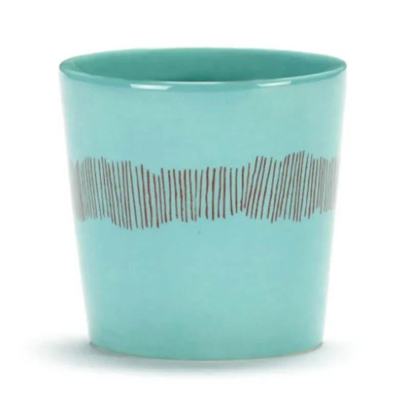 Tasse à café rond azure swirl - stripes rouge grès émaillé 25 cl Ø 7,5 cm Feast By Ottolenghi Serax Authentique