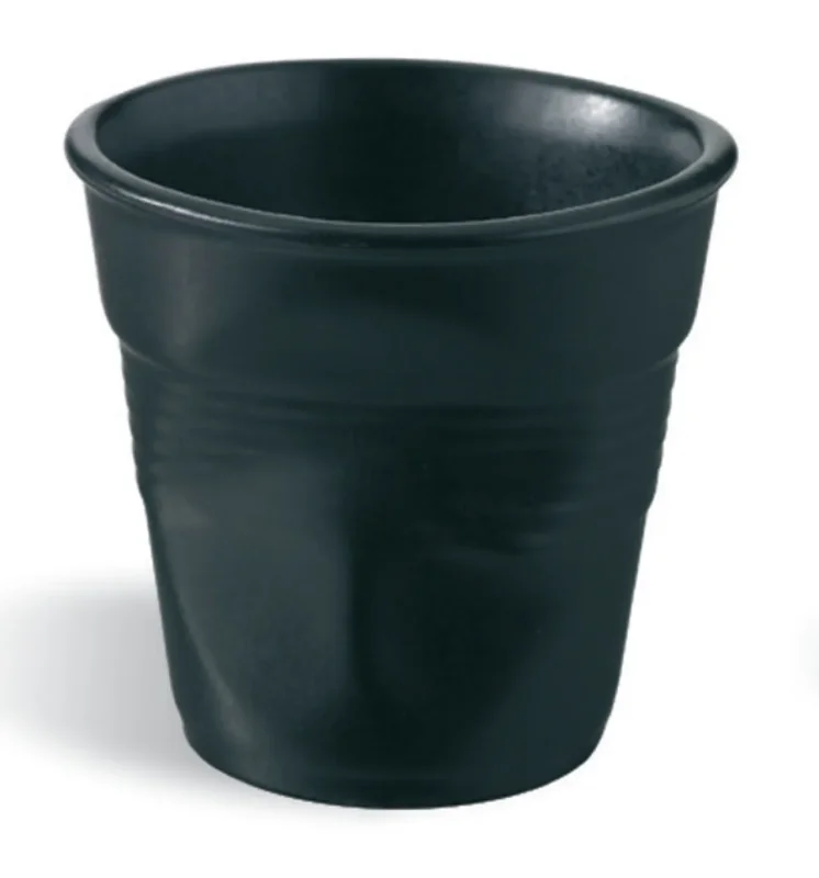 Gobelet rond noir porcelaine culinaire 8 cl Ø 6,5 cm Froisse Revol Bon Marché