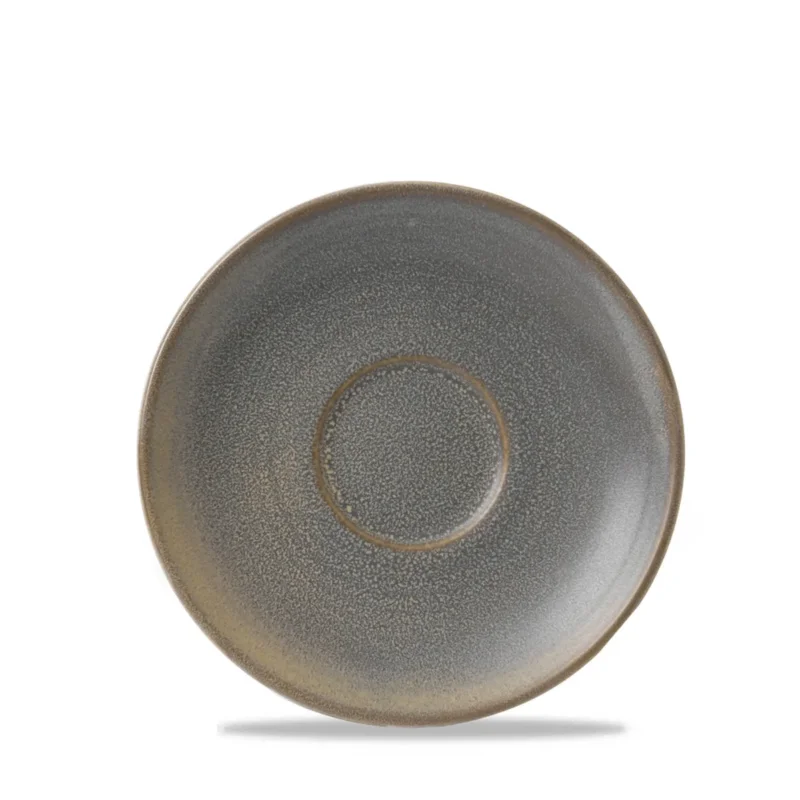 Quantité Limitée Sous tasse à café rond gris porcelaine Ø 16,2 cm Evo Granite Dudson