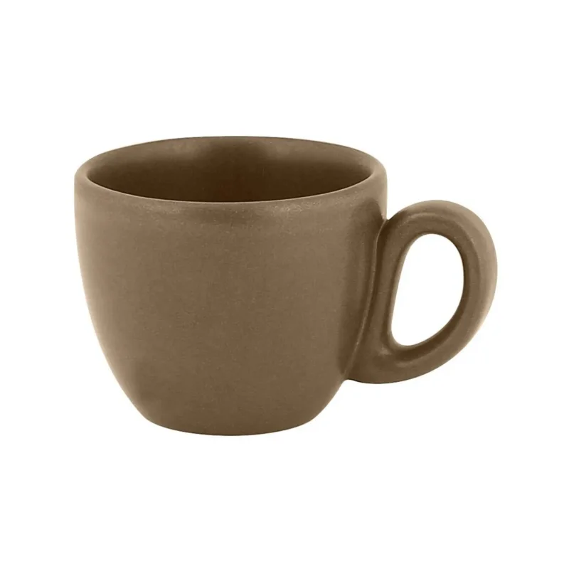 Nouvel Arrivage Tasse expresso marron porcelaine vitrifiée 8 cl Ø 6,5 cm Genesis Rak