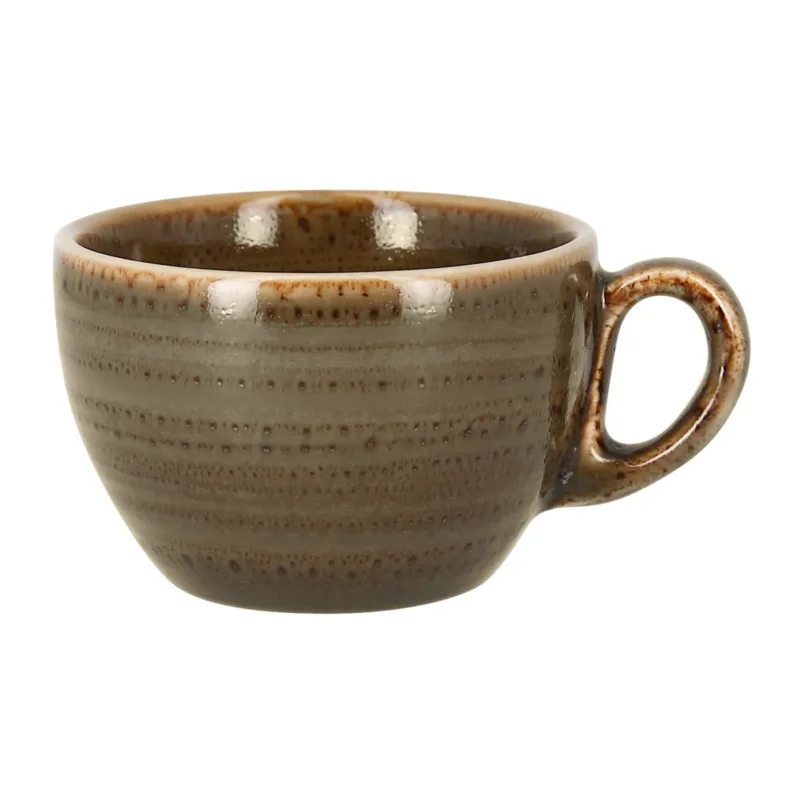 Tasse à café brun porcelaine vitrifiée 23 cl Ø 9 cm Twirl Rak Usine Directe