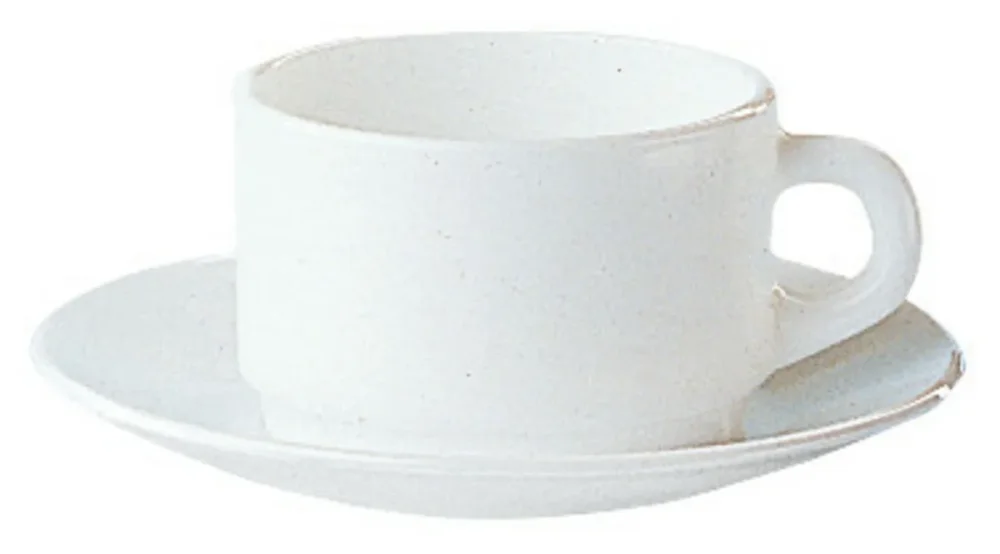 Offre Limitée Sous tasse rond blanc verre opal Ø 15,9 cm Empilable Arcoroc